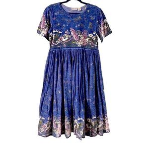 Phases 100% cotton boho cottage core garden print dress size M